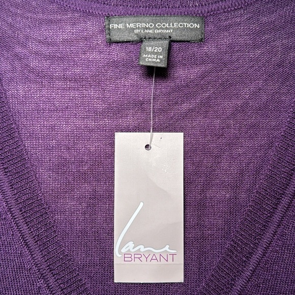 Lane Bryant Fine Merino Wool Collection Blend V-Neck Sweater Size 18/20 - Picture 3 of 10